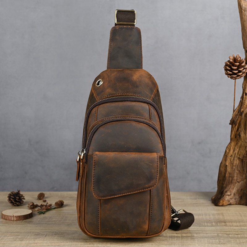 Luxury Bags Leather - Bolsa de Peito Masculina de Luxo
