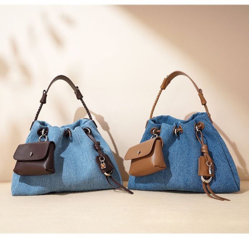 Luxury Bags Denim - Jiaerdi high street denim balde bolsa