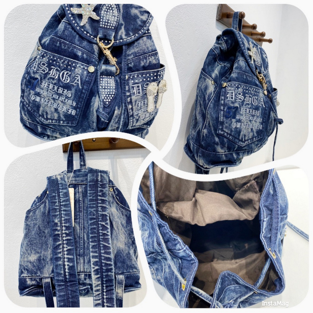 Ipinee luxo denim mochila femi - Luxury Bags Denim avaliação e preço