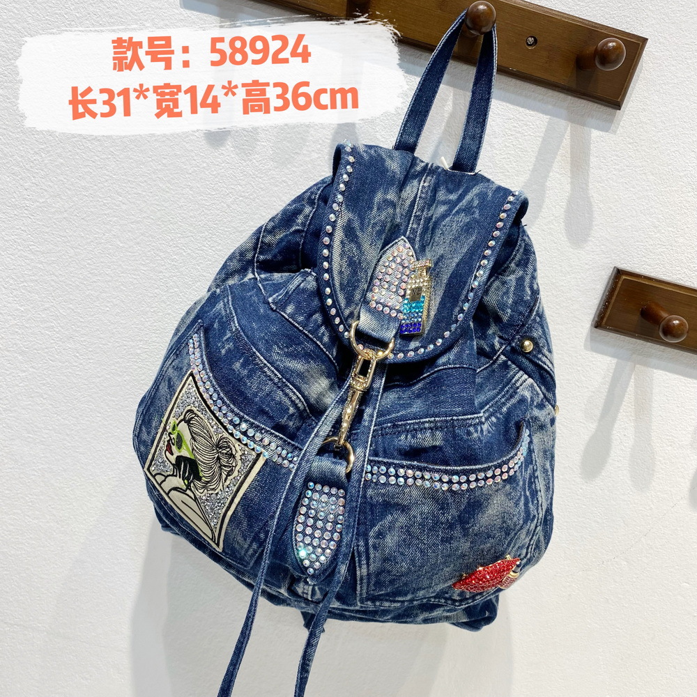 Ipinee luxo denim mochila femi - Luxury Bags Denim avaliação e preço