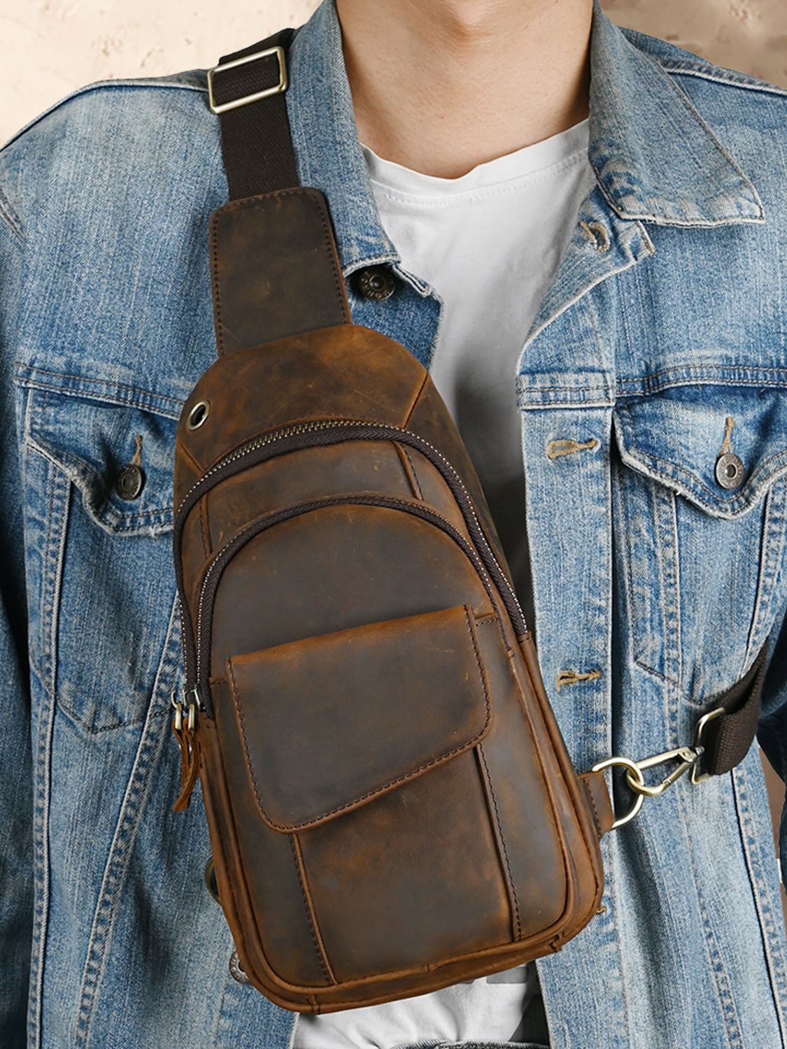 Bolsa de Peito Masculina de Lu - Luxury Bags Leather avaliação e preço