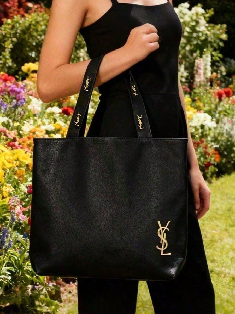 Bolsa de ombro de lona preta e - Luxury Designer Bags Ysl avaliação e preço