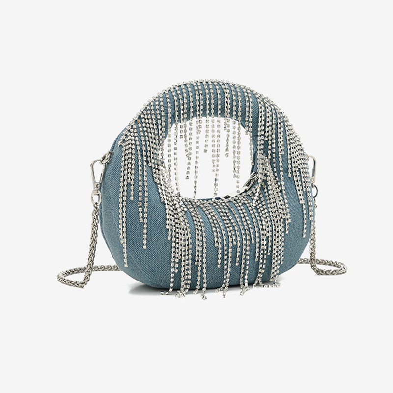 Meia lua noite embreagem sacos - Luxury Bags Denim avaliação e preço