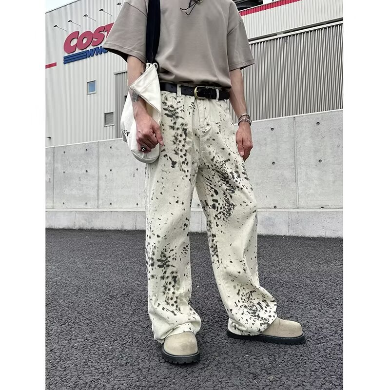 Jeans largos leopardo branco m - Luxury Bags Denim avaliação e preço