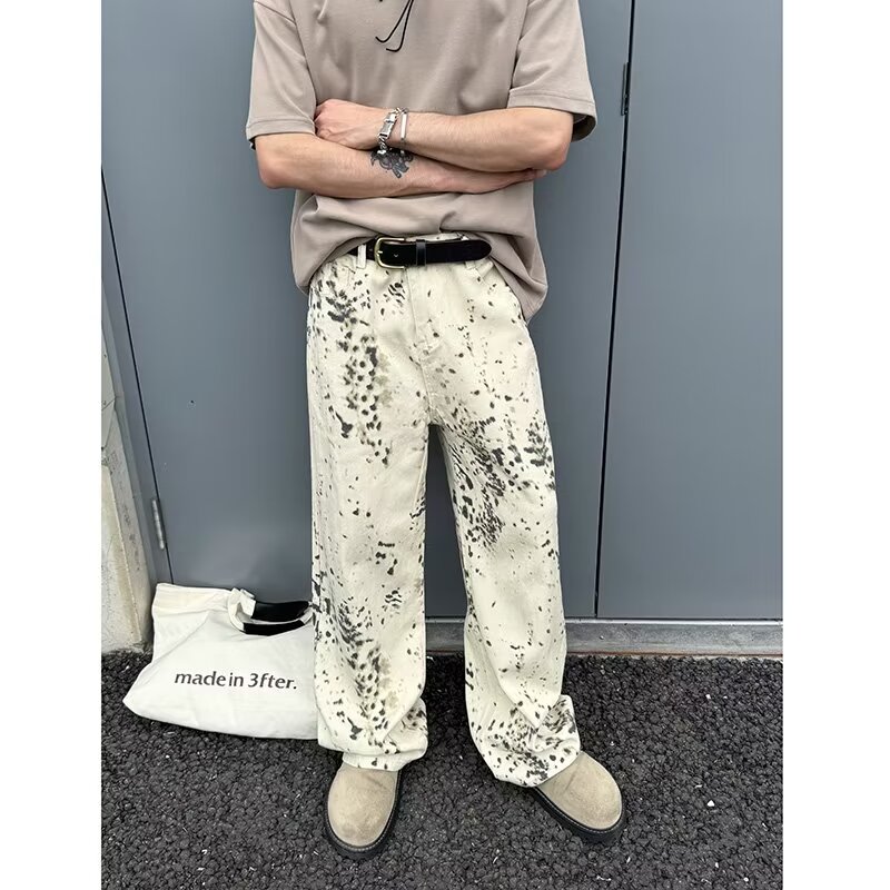 Jeans largos leopardo branco m - Luxury Bags Denim avaliação e preço