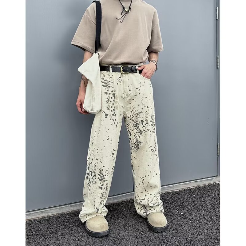 Jeans largos leopardo branco m - Luxury Bags Denim avaliação e preço